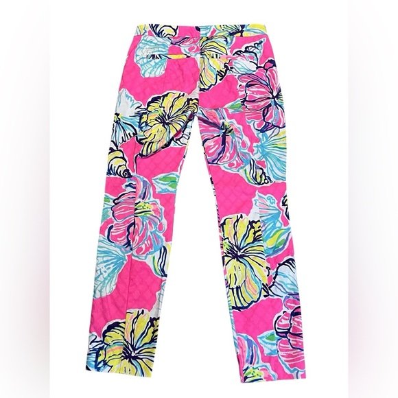 Lilly Pulitzer Kelly skinny ankle pants in pink swept by the tide - Picture 3 of 13